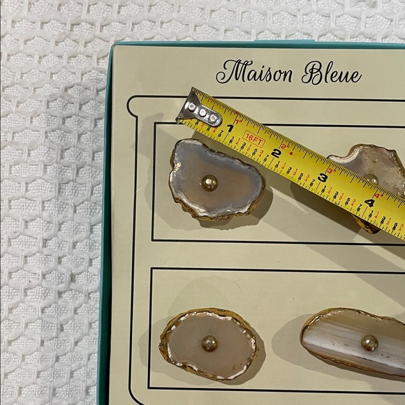 Agate Stone Drawer Knobs - Brown and Gold - Picture 4 of 5